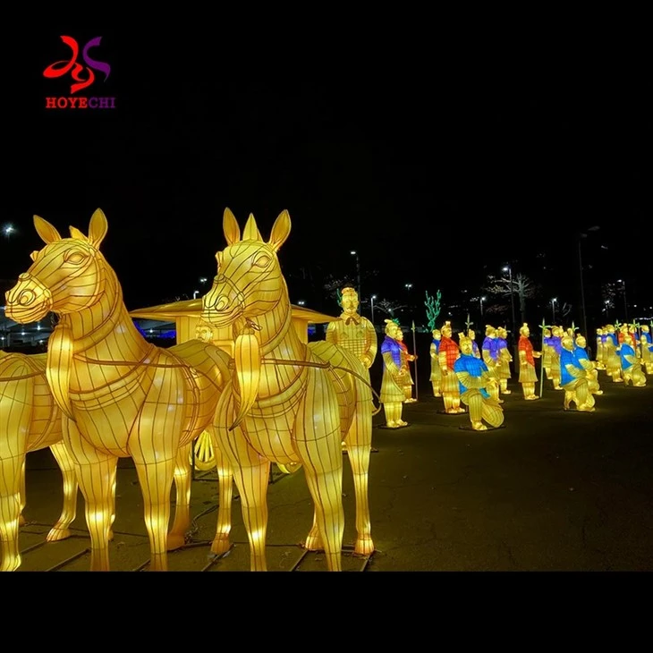 Waterproof IP 67 Outdoor Amusement Park Appealing Realistic Animal Lantern Show